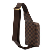 ルイ ヴィトン ダミエ ジェロニモス ショルダーバッグ ボディバッグ ウエストバッグ N51994 ブラウン PVC レザー メンズ LOUIS VUITTON 【中古】